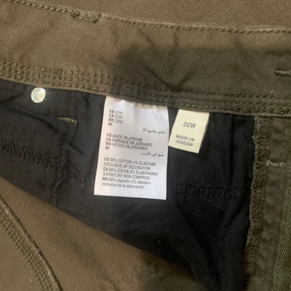 Style Co Straight‎ Leg Pants Olive Green Mens Size 20W Casual Khaki Trousers - Picture 7 of 12